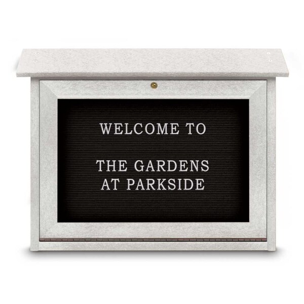 Outdoor Enclosed Combo Board, 48"x36", Bronze Frame/Green & Amethyst
